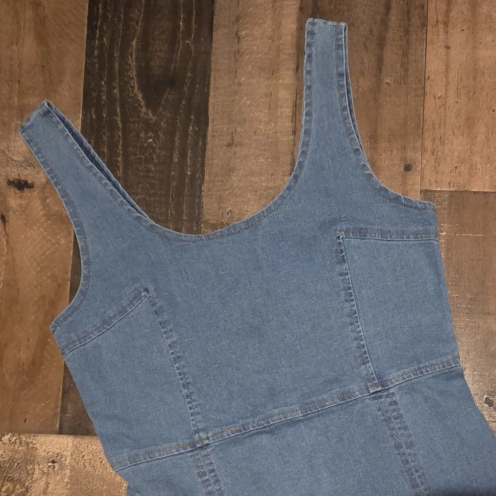 Vici Collection 'Shout Out To You' Denim Bodycon Sleeveless Dress L - Picture 5 of 10